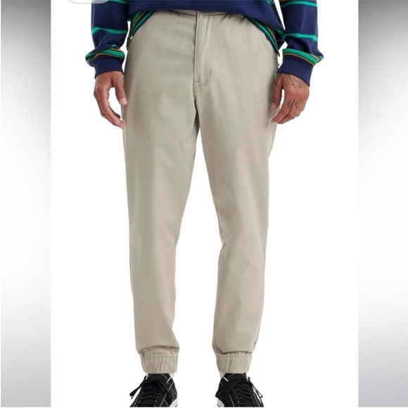 Levi's XL Pants Joggers XX Chino Jogger in London Fog Khaki Stretch pockets NWT